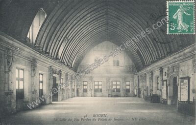 Carte postale ancienne La Salle des Pas Perdus du Palais de Justice — Rouen (Seine-Maritime)