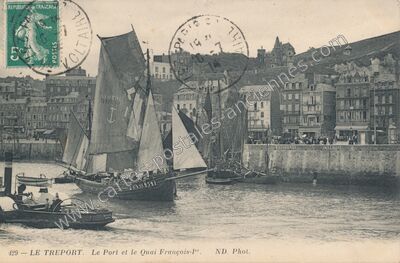 Carte postale ancienne Le Port et le Quai François-Ier — Le Tréport (Seine-Maritime)