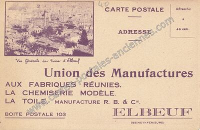 Carte postale ancienne Vue Générale des Usines — Elbeuf (Seine-Maritime)