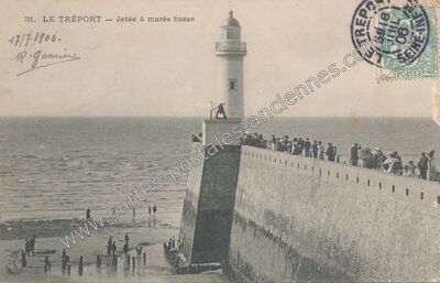 Carte postale ancienne Jetée à marée basse — Le Tréport (Seine-Maritime)
