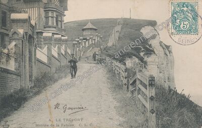 Carte postale ancienne Montée de la Falaise — Le Tréport (Seine-Maritime)