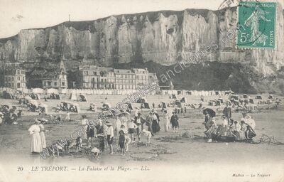 Carte postale ancienne La Falaise et la Plage — Le Tréport (Seine-Maritime)