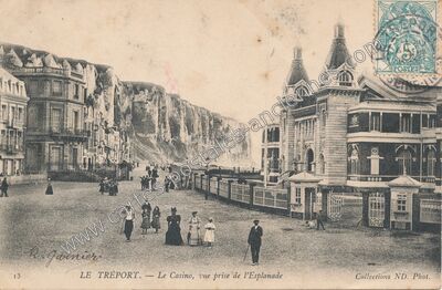 Carte postale ancienne Le Casino, vue prise de l'Esplanade — Le Tréport (Seine-Maritime)