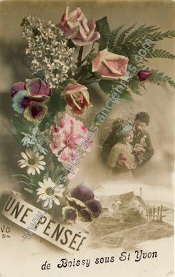 Carte postale ancienne Une Pensee — Boissy-sous-Saint-Yon (Essonne)