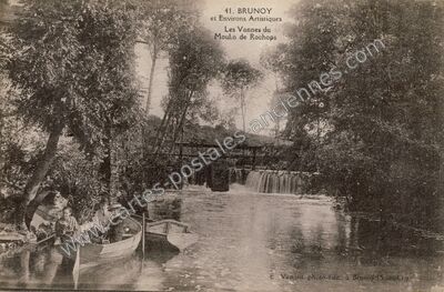 Carte postale ancienne Les Vannes du Moulin de Rochops — Brunoy (Essonne)