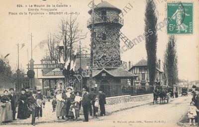 Carte postale ancienne Le Moulin de la Galette - Entrée Principale — Brunoy (Essonne)
