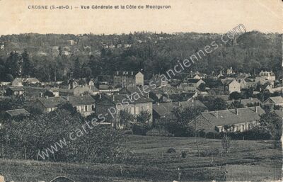 Carte postale ancienne Vue Générale et la Côte de Montgeron — Crosne (Essonne)