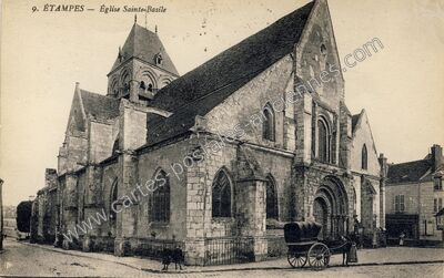 Carte postale ancienne Église Sainte-Basile — Étampes (Essonne)