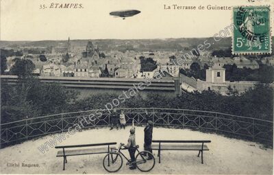 Carte postale ancienne La Terrasse de Guinette — Étampes (Essonne)