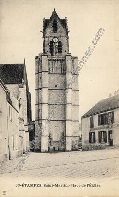 Carte postale ancienne Saint-Martin.-Place de l'Église — Étampes (Essonne)
