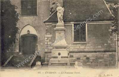 Carte postale ancienne La Fontaine Veret — Étampes (Essonne)