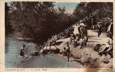 Carte postale ancienne La Petite Plage — Étiolles (Essonne)