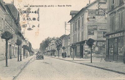 Carte postale ancienne Rue de Paris — Montgeron (Essonne)