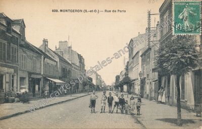 Carte postale ancienne Rue de Paris — Montgeron (Essonne)