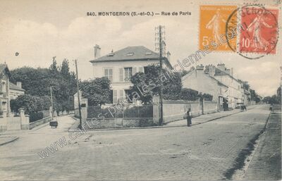 Carte postale ancienne Rue de Paris — Montgeron (Essonne)