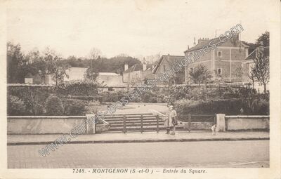 Carte postale ancienne Entrée du Square — Montgeron (Essonne)