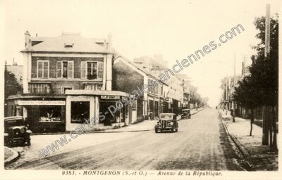 Carte postale ancienne Avenue de la République — Montgeron (Essonne)