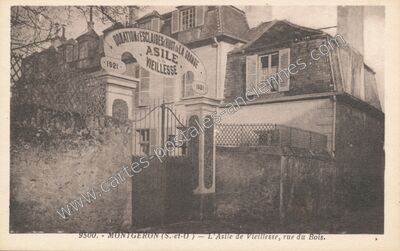 Carte postale ancienne Donation Esclaires Hug de la Grange Asile de la Vieillesse — Montgeron (Essonne)