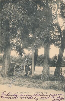 Carte postale ancienne La Croix au Coq — Montgeron (Essonne)