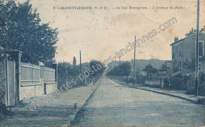 Carte postale ancienne Le bas Montgeron. - L'Avenue du Parc — Montgeron (Essonne)