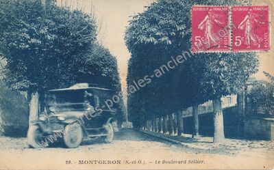 Carte postale ancienne Le Boulevard Sellier — Montgeron (Essonne)