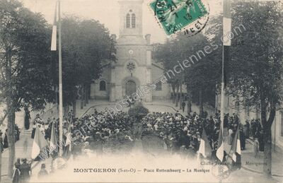 Carte postale ancienne Place Rottembourg - La Musique — Montgeron (Essonne)