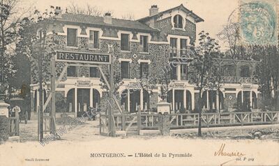 Carte postale ancienne Grand Hôtel de la Pyramide — Montgeron (Essonne)