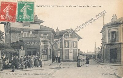 Carte postale ancienne Carrefour de la Garenne — Montgeron (Essonne)