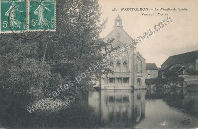 Carte postale ancienne Le Moulin de Senlis Vue sur l'Yerres — Montgeron (Essonne)