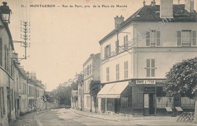 Carte postale ancienne Rue de Paris, pris de la Place du Marché — Montgeron (Essonne)