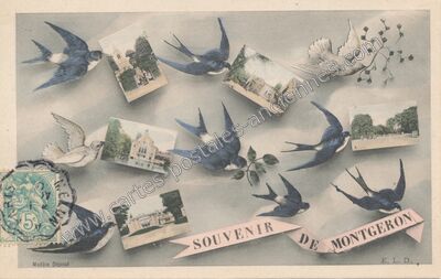 Carte postale ancienne Souvenir — Montgeron (Essonne)