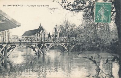 Carte postale ancienne Paysage sur l'Yerre — Montgeron (Essonne)