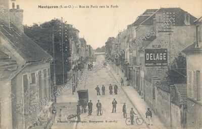 Carte postale ancienne Rue de Paris vers la Forêt — Montgeron (Essonne)
