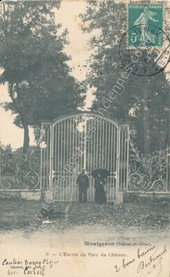 Carte postale ancienne L'Entrée du Parc du Château — Montgeron (Essonne)