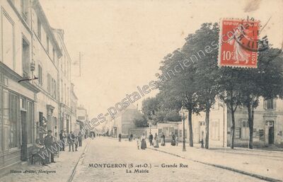 Carte postale ancienne Grande Rue, La Mairie — Montgeron (Essonne)