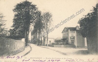 Carte postale ancienne Routes de Crosnes et de Concy — Montgeron (Essonne)