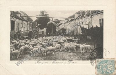 Carte postale ancienne Intérieur de Ferme — Montgeron (Essonne)