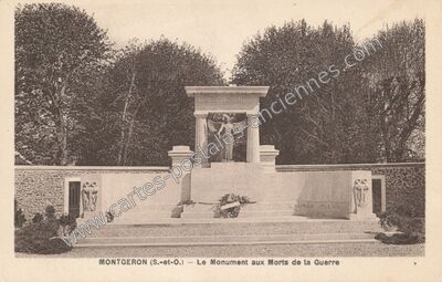 Carte postale ancienne Le Monument aux Morts de la Guerre — Montgeron (Essonne)