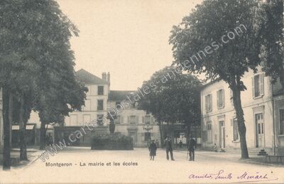Carte postale ancienne La mairie et les écoles — Montgeron (Essonne)