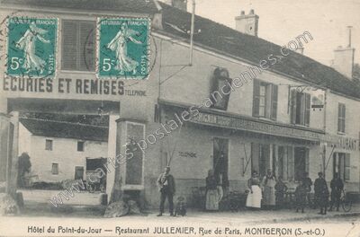 Carte postale ancienne Hôtel du Point-du-Jour Restaurant JULLEMIER — Montgeron (Essonne)