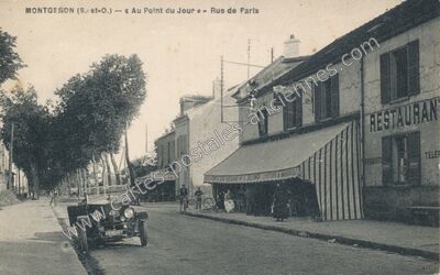 Carte postale ancienne Au Point du Jour - Rue de Paris — Montgeron (Essonne)