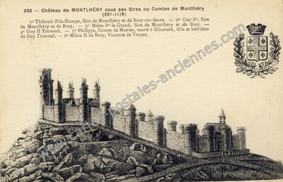 Carte postale ancienne Château de Montlhéry sous ses Sires ou Comtes de Montlhéry — Montlhéry (Essonne)