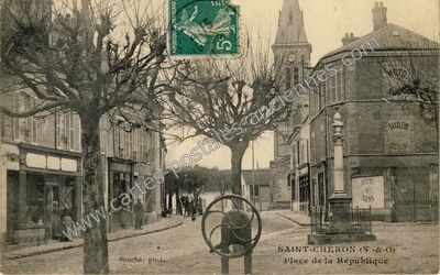 Carte postale ancienne Place de la République — Saint-Chéron (Essonne)