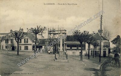 Carte postale ancienne Place de la République — Saint-Chéron (Essonne)