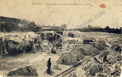 Carte postale ancienne Vue générale de la Grande Carrière P. M., 1re partie — Saint-Chéron (Essonne)