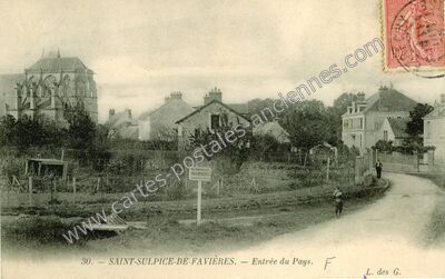 Carte postale ancienne Entrée du Pays — Saint-Sulpice-de-Favières (Essonne)