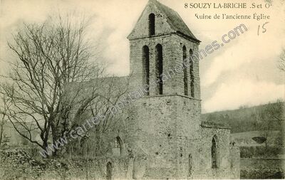 Carte postale ancienne Ruine de l'ancienne Église — Souzy-la-Briche (Essonne)