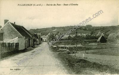 Carte postale ancienne Entrée du Pays - Route d'Étréchy — Villeconin (Essonne)
