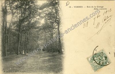 Carte postale ancienne Bois de la Grange, Allée couverte — Yerres (Essonne)