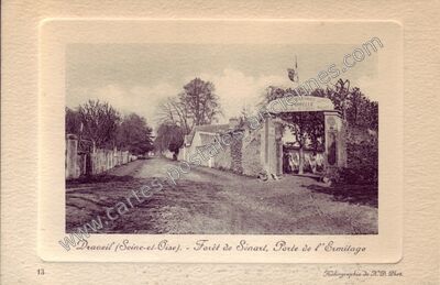 Carte postale ancienne Forêt de Sénart, Porte de l'Ermitage — Draveil (Essonne)